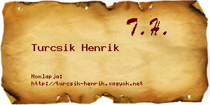 Turcsik Henrik névjegykártya